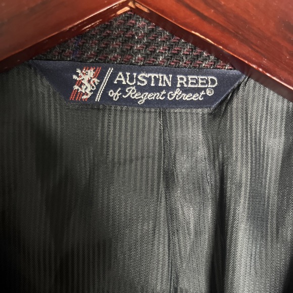 Vintage Austin Reed Men's Wool Blazer, Navy/Purple/Maroon Plaid, Size In Descrip - Picture 5 of 7